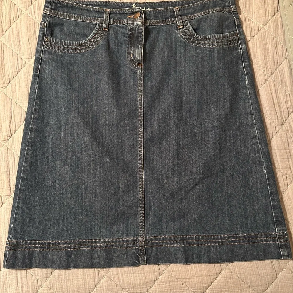 Boden Classic Blue Denim A-Line Skirt - Picture 1 of 8